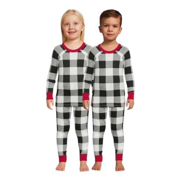 Holiday Time Other - Holiday Time Winter White Plaid Toddler Pajamas Unisex Size 4T NEW